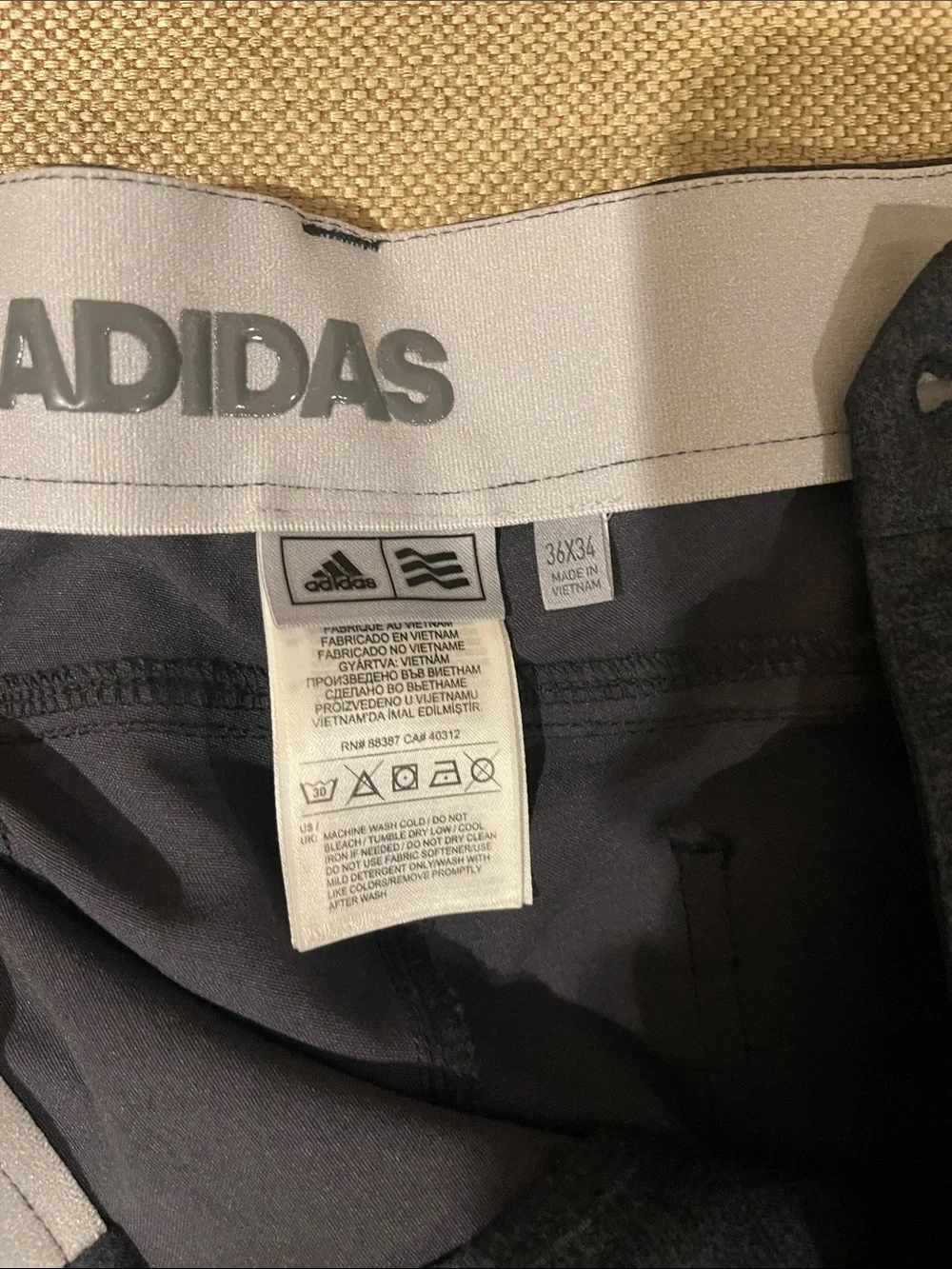 Addidas Men's Dark Gray golf Pants - Classic Straight Fit